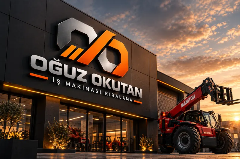 Oğuz Okutan İş Makinası Kiralama Eskişehir merkez binası ve Manitou teleskopik yükleyici